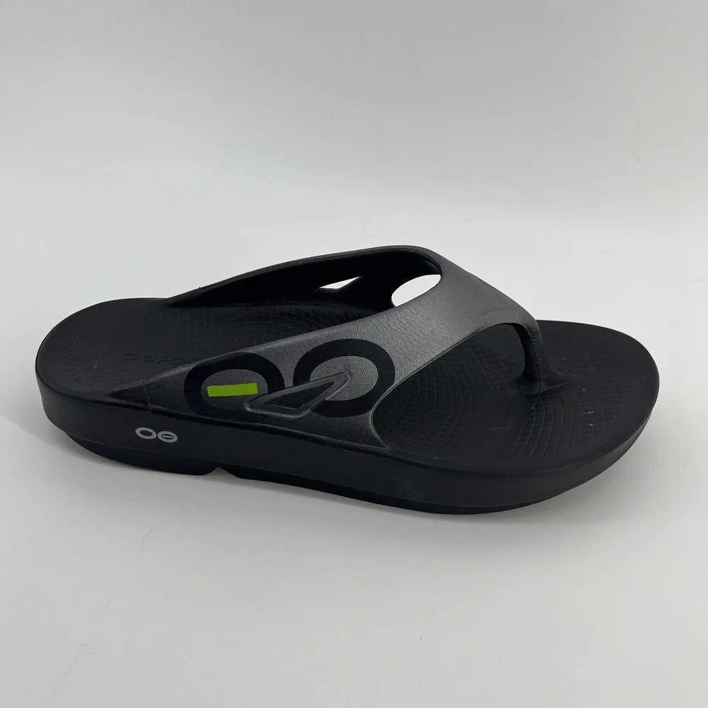 Oofos OOriginal Sport Recovery Sandals Black Graphite Thong Mens 8 Womens 10